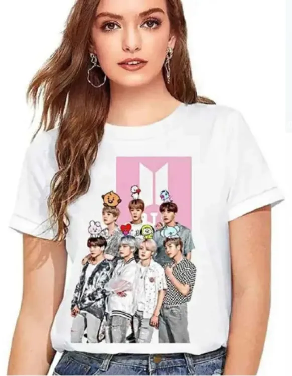 Cotton White Color BTS T-Shirt