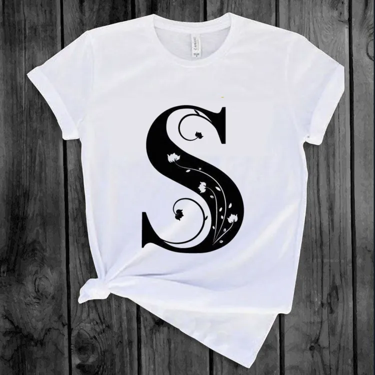 Sky Blue Synthetic Alphabet T-shirt