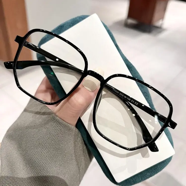 Luxury Brand Square Frame Anti-blue Light Transparent Computer Glasses Fashion Women Men Sunglasses UV400 Flat Mirror Eyeglasses